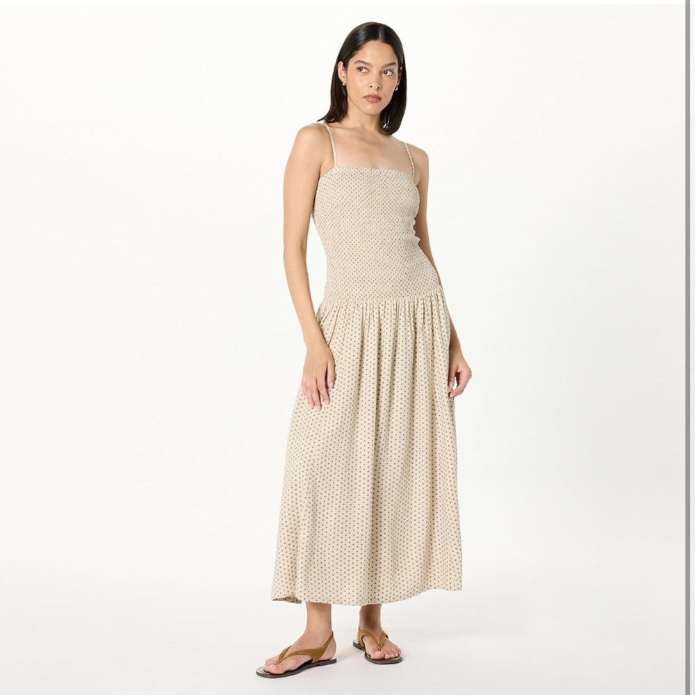 The Drop Florencia Smocked Linen dress